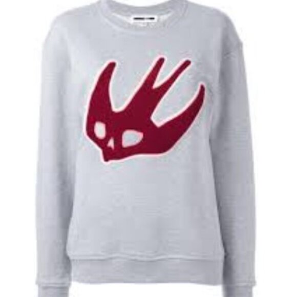 Alexander McQueen Sweaters - Authentic Alexander McQueen Grey Appliqué Sweatshirt – Women’s Size M